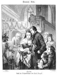 »Dein«, Holzschnitt einer Eheschließung von 1866